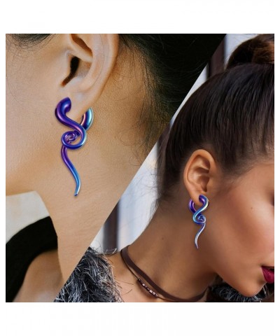 2pcs Glass Splatter Spiral Ear Tapers Hanger Gauges Piercing Gauges for Ear 4g-12mm Blue $9.09 Body Jewelry