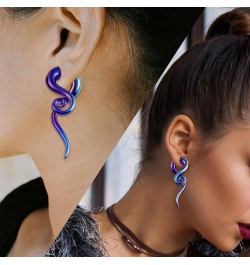 2pcs Glass Splatter Spiral Ear Tapers Hanger Gauges Piercing Gauges for Ear 4g-12mm Blue $9.09 Body Jewelry