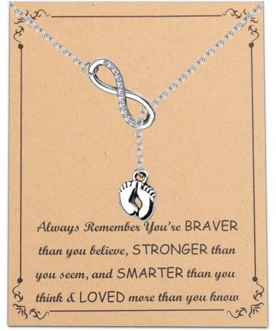 Baby Feet Love Infinity Necklace New Mom Necklace Gift for Your Friend Family necklace s $9.27 Necklaces