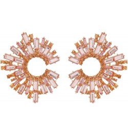 Statement Earrings for Women Round Fashion Bohemian Pave Crystal Fashion Prom Party Pageant Champagne $10.63 Earrings