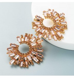 Statement Earrings for Women Round Fashion Bohemian Pave Crystal Fashion Prom Party Pageant Champagne $10.63 Earrings