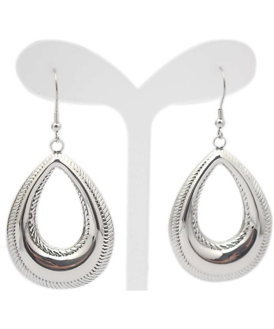 Silver Stainless Steel Waterdrop Tear Drop Fishhook Earrings for Women style 5 $9.32 Earrings