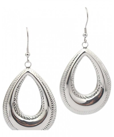 Silver Stainless Steel Waterdrop Tear Drop Fishhook Earrings for Women style 5 $9.32 Earrings