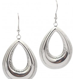 Silver Stainless Steel Waterdrop Tear Drop Fishhook Earrings for Women style 5 $9.32 Earrings