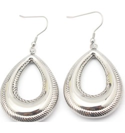 Silver Stainless Steel Waterdrop Tear Drop Fishhook Earrings for Women style 5 $9.32 Earrings