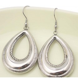 Silver Stainless Steel Waterdrop Tear Drop Fishhook Earrings for Women style 5 $9.32 Earrings