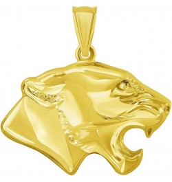 14k Yellow Gold 3D Jaguar Head Animal Pendant With Cable, Curb or Figaro Chain Necklace 16.0 Inches Cable Chain $81.70 Necklaces