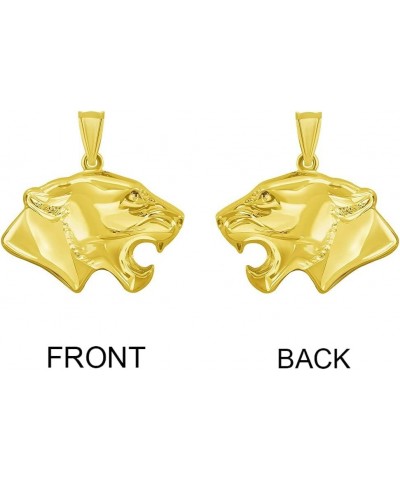 14k Yellow Gold 3D Jaguar Head Animal Pendant With Cable, Curb or Figaro Chain Necklace 16.0 Inches Cable Chain $81.70 Necklaces