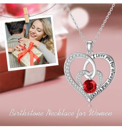 Birthstone Necklaces for Women Girls 925 Sterling Silver Love Heart Necklace, I Love You Necklace Jewelry Birthday Gifts for ...