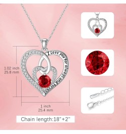 Birthstone Necklaces for Women Girls 925 Sterling Silver Love Heart Necklace, I Love You Necklace Jewelry Birthday Gifts for ...