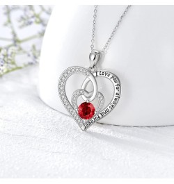 Birthstone Necklaces for Women Girls 925 Sterling Silver Love Heart Necklace, I Love You Necklace Jewelry Birthday Gifts for ...