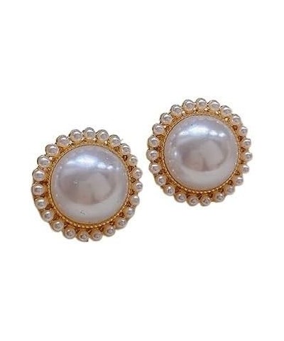 S925 silver needle French retro palace style earrings niche design high-end pearl earrings light luxury earrings 925 silver E...