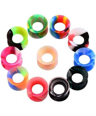 22pcs Soft Silicone Tunnels Plugs Ear Gauges 2G-16mm Double Flared Mix Colors Expander Set for Women Men Body Piercing Jewelr...