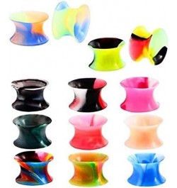 22pcs Soft Silicone Tunnels Plugs Ear Gauges 2G-16mm Double Flared Mix Colors Expander Set for Women Men Body Piercing Jewelr...