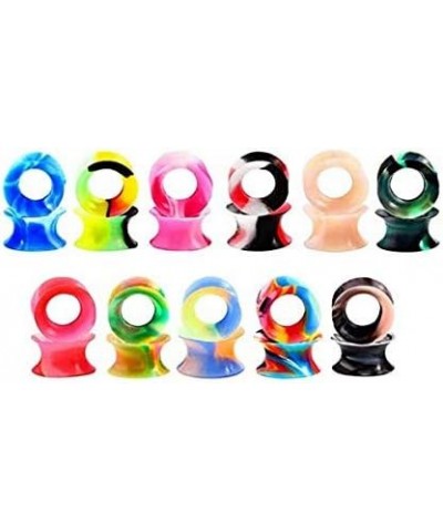 22pcs Soft Silicone Tunnels Plugs Ear Gauges 2G-16mm Double Flared Mix Colors Expander Set for Women Men Body Piercing Jewelr...