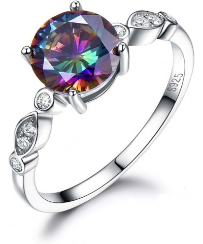 Mystic Topaz Lab Created 8mm Sterling Silver Engagement Statement Ring $16.49 Rings