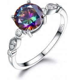 Mystic Topaz Lab Created 8mm Sterling Silver Engagement Statement Ring $16.49 Rings