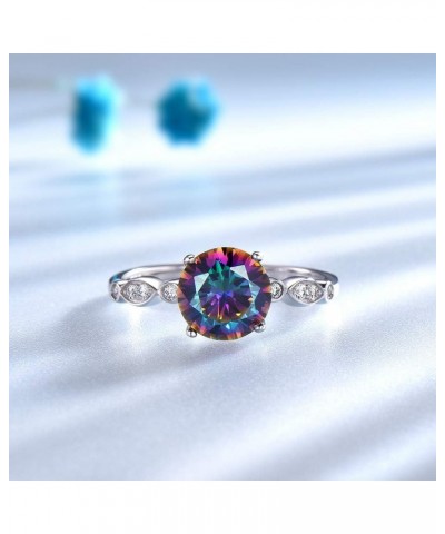 Mystic Topaz Lab Created 8mm Sterling Silver Engagement Statement Ring $16.49 Rings