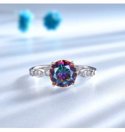 Mystic Topaz Lab Created 8mm Sterling Silver Engagement Statement Ring $16.49 Rings