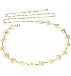 Small Flower Metal Belt Chain - Adjustable Waist Chain for Women's Dresses Gold Flower A XL: 59 in/150 cm $8.54 Body Jewelry