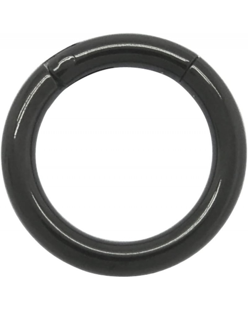 2PCS 316L Stainless Steel Body Piercing Jewelry Hinged Clicker Segment Hoop Ring 12g 10mm black $11.49 Body Jewelry