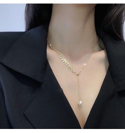 Gold Necklace Earring Set Gold Bar Necklace Drop Necklace Earrings Set Lariat Y Necklace for Women Trendy Long Stick Drop Dan...