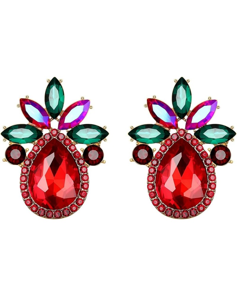 Women's Fashion Crystal Rhinestone Marquise Teardrop Cluster Stud Earrings for Wedding Prom Party Multicolor Gold-Tone $7.41 ...