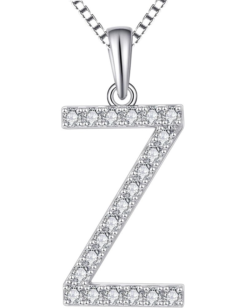 Initial Necklace 925 Sterling Silver Letter Pendant 26 Alphabet Necklace for Women Letter-Z $23.65 Necklaces