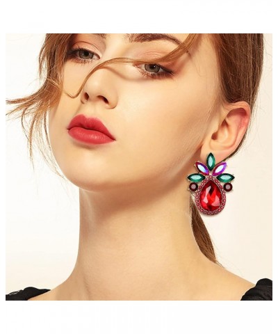 Women's Fashion Crystal Rhinestone Marquise Teardrop Cluster Stud Earrings for Wedding Prom Party Multicolor Gold-Tone $7.41 ...