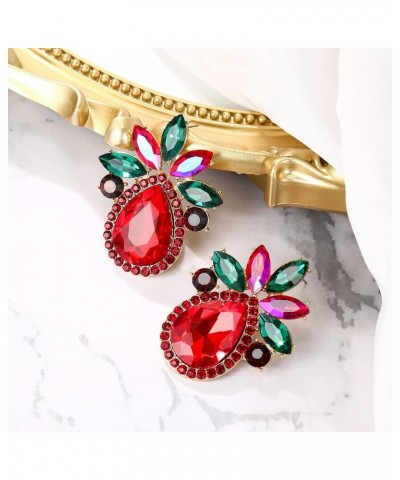 Women's Fashion Crystal Rhinestone Marquise Teardrop Cluster Stud Earrings for Wedding Prom Party Multicolor Gold-Tone $7.41 ...