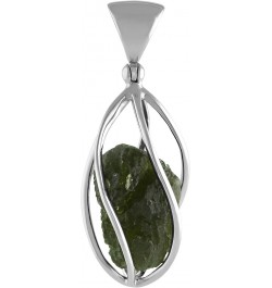 Rough Gemstone Sterling Silver Cage Pendant Moldavite 40 $36.05 Pendants