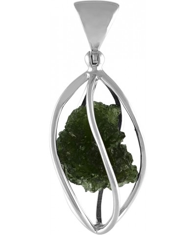 Rough Gemstone Sterling Silver Cage Pendant Moldavite 40 $36.05 Pendants