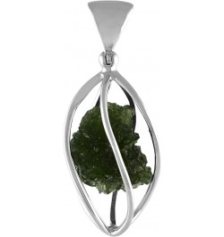 Rough Gemstone Sterling Silver Cage Pendant Moldavite 40 $36.05 Pendants