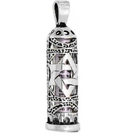 Sterling Silver Mezuzah Necklace Star of David Cut Outs 1 inch with 1mm Box Chain 16-30 inch 22-inch $13.54 Necklaces