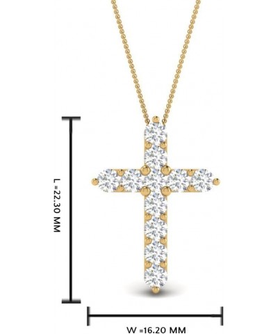 1/2-1 Carat Lab Grown Round Cut Diamond Simple Dainty Religious Cross Pendant 925 Sterling Silver/10K/14K Gold For Her (F-H, ...