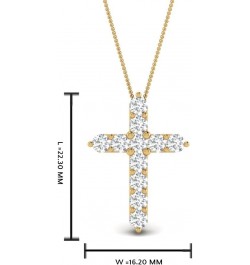 1/2-1 Carat Lab Grown Round Cut Diamond Simple Dainty Religious Cross Pendant 925 Sterling Silver/10K/14K Gold For Her (F-H, ...