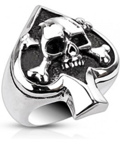 Spade Ace Crossbone Death Skull Cast Ring Stainless Steel Width: 1.22" (31mm), Ring Size: 08 $14.99 Rings