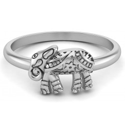 925 Sterling Silver Elephant Style Statement Boho Jewelry Ring Gifts for Women Silver $15.00 Rings