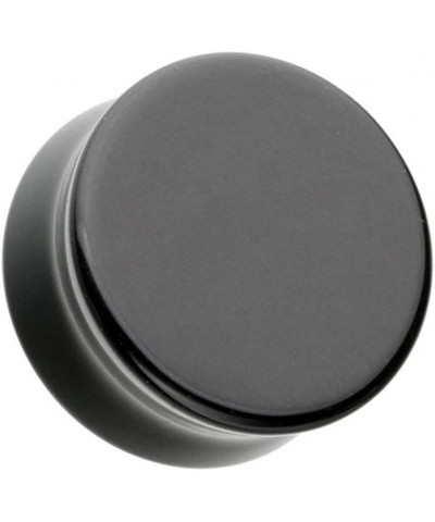 Flat Glass Natural Stone Double Flared Ear Gauge Plug 7/16" (11mm), Black $9.87 Body Jewelry