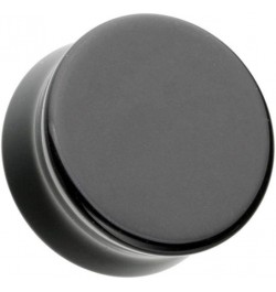 Flat Glass Natural Stone Double Flared Ear Gauge Plug 7/16" (11mm), Black $9.87 Body Jewelry