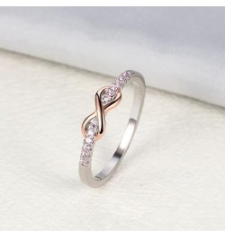 Mother's Day Gifts, Mother Daughter Rings for Women Sterling Silver Knot Ring with Pink AAA Cubic Zirconia Stackable Jewelry ...