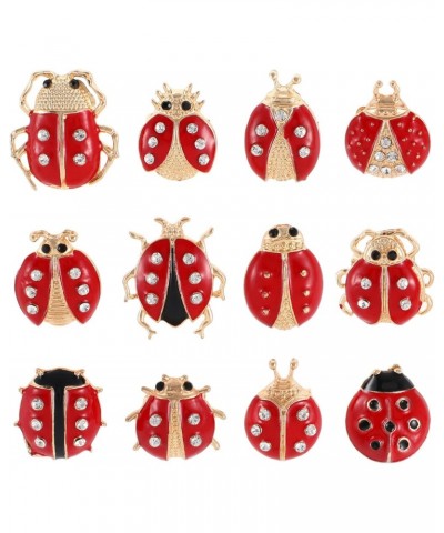 12Pcs of One Set Cartoon Brooch Cute Ladybug Funny Brooches Pin Animal Insect Themed Enamel Lapel Animal Lapel Brooches for W...