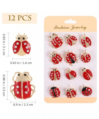 12Pcs of One Set Cartoon Brooch Cute Ladybug Funny Brooches Pin Animal Insect Themed Enamel Lapel Animal Lapel Brooches for W...