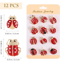 12Pcs of One Set Cartoon Brooch Cute Ladybug Funny Brooches Pin Animal Insect Themed Enamel Lapel Animal Lapel Brooches for W...