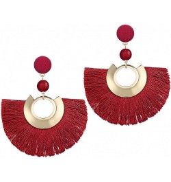 Bohemian Big Tassel Drop Earrings Women Fringe Handmade Statement Woman Earrings Jewelry FOF85850 $9.43 Earrings