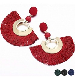 Bohemian Big Tassel Drop Earrings Women Fringe Handmade Statement Woman Earrings Jewelry FOF85850 $9.43 Earrings