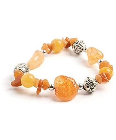 Handmade Natural Gemstone - Semi-Precious Stretch Bracelet in Orange (Dyed Crystal) Citrine $9.17 Bracelets