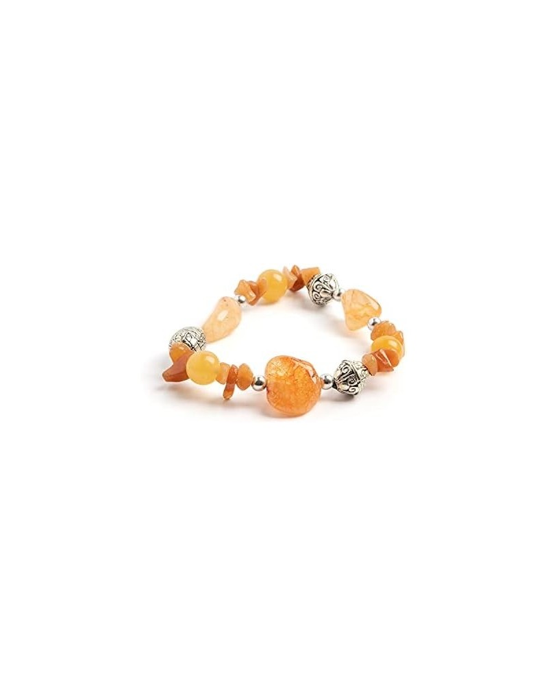 Handmade Natural Gemstone - Semi-Precious Stretch Bracelet in Orange (Dyed Crystal) Citrine $9.17 Bracelets