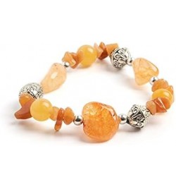 Handmade Natural Gemstone - Semi-Precious Stretch Bracelet in Orange (Dyed Crystal) Citrine $9.17 Bracelets