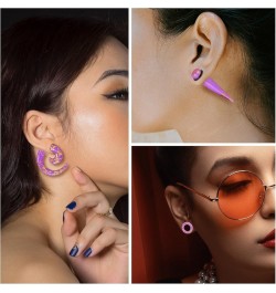 Acrylic Ear Stretching Kit Tapers Tunnels Spiral Expander Set 6pcs Ear Piercing Starter Gauges 8g-1/2 inch purple, 4g(5mm) $8...